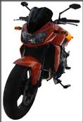 Saute vent / Bulle Moto - (KAWASAKI Z750 (2007 - 2010) - Triple Galbe - Finition: CARBONE - (Rf:17)