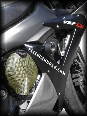 Pare-Carter Moto (YAMAHA R1-YZF (1998-03) (Embrayage: Droit) (Finition: Carbone / Kevlar) (Réf:34)