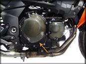 Pare-Carter Moto (KAWASAKI Z800 (2013 - ++) (Embrayage Droit) (Finition Carbone / Kevlar™) (Réf:48)