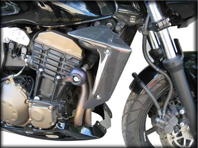 Paire d' ECOPES Radiateur moto - (KAWASAKI Z750 2004-06) -- (Finition: CARBONE) -- (Réf:11)