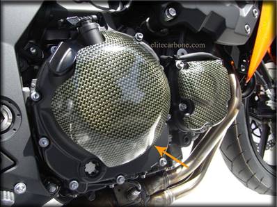 Pare-Carter Moto KAWASAKI Z750 (2007 - 2010) Embrayage: Droit (Finition: Carbone / Kevlar) (Réf:48)