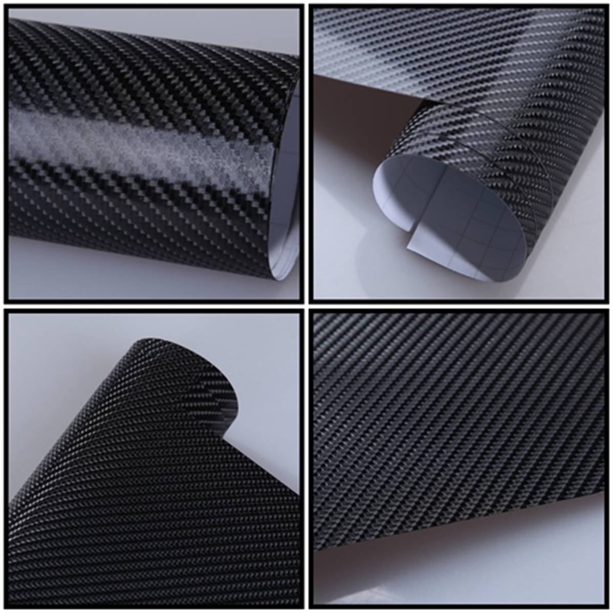 Film vinylique auto-adhésif 3D en Fiber de carbone, noir brillant, mat,  pour voiture, pour Console, ordinateur portable