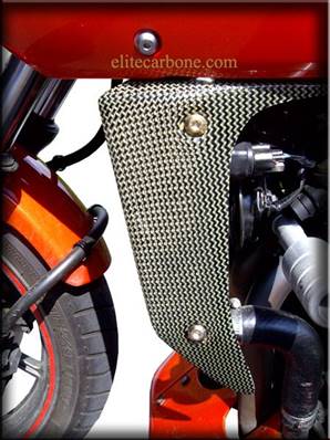 Paire d' ECOPES Radiateur moto - KAWASAKI Z750 2004-06 - Finition: Carbone / Kevlar (Réf:12)