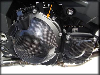 Protège Pare-Carter Moto KAWASAKI Z750 (2007 - 2010) (Embrayage: Droit) (Finition: CARBONE) (Réf:46)