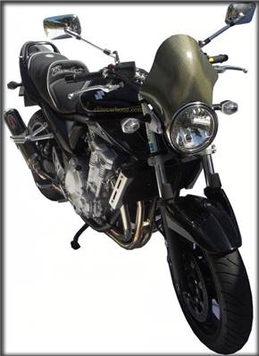 Saute Vent moto High-Tech (FULCRUM) Adaptables Roadster -- (Finition: Carbone / Kevlar™) -- (Réf:08)