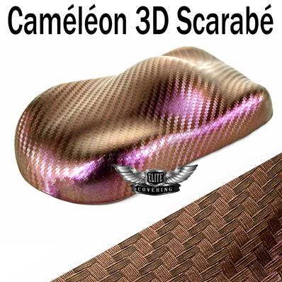 ( CAMÉLÉON OR SAUMON Carbone 3D ) Covering, film adhésif Auto / Moto / Déco, Meuble, etc